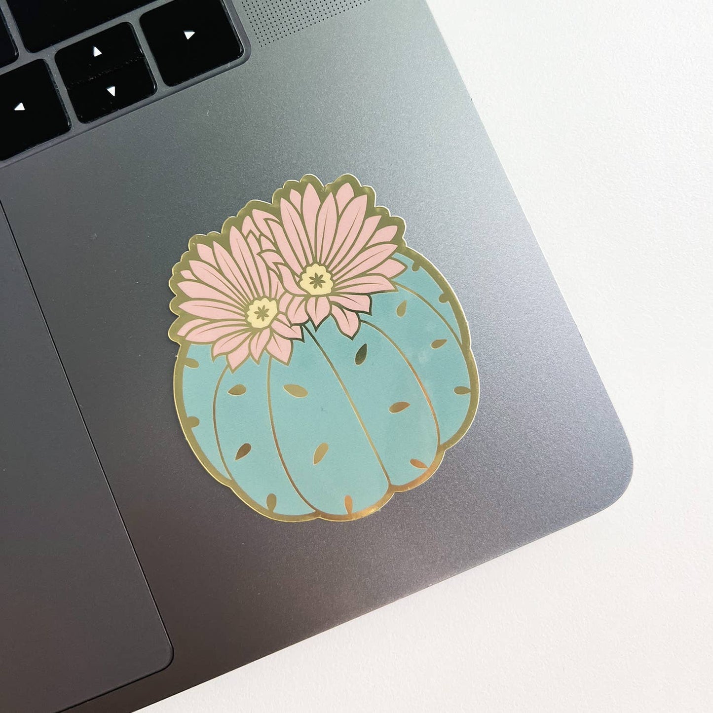 Ricsie Blooming Cactus Sticker | Luxe Metallic Gold Sticker