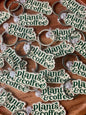 Plants & Coffee Keychain • Forest Green