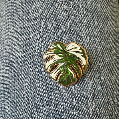 Monstera Variegated Leaf Enamel Pin | Plant Enamel Pin